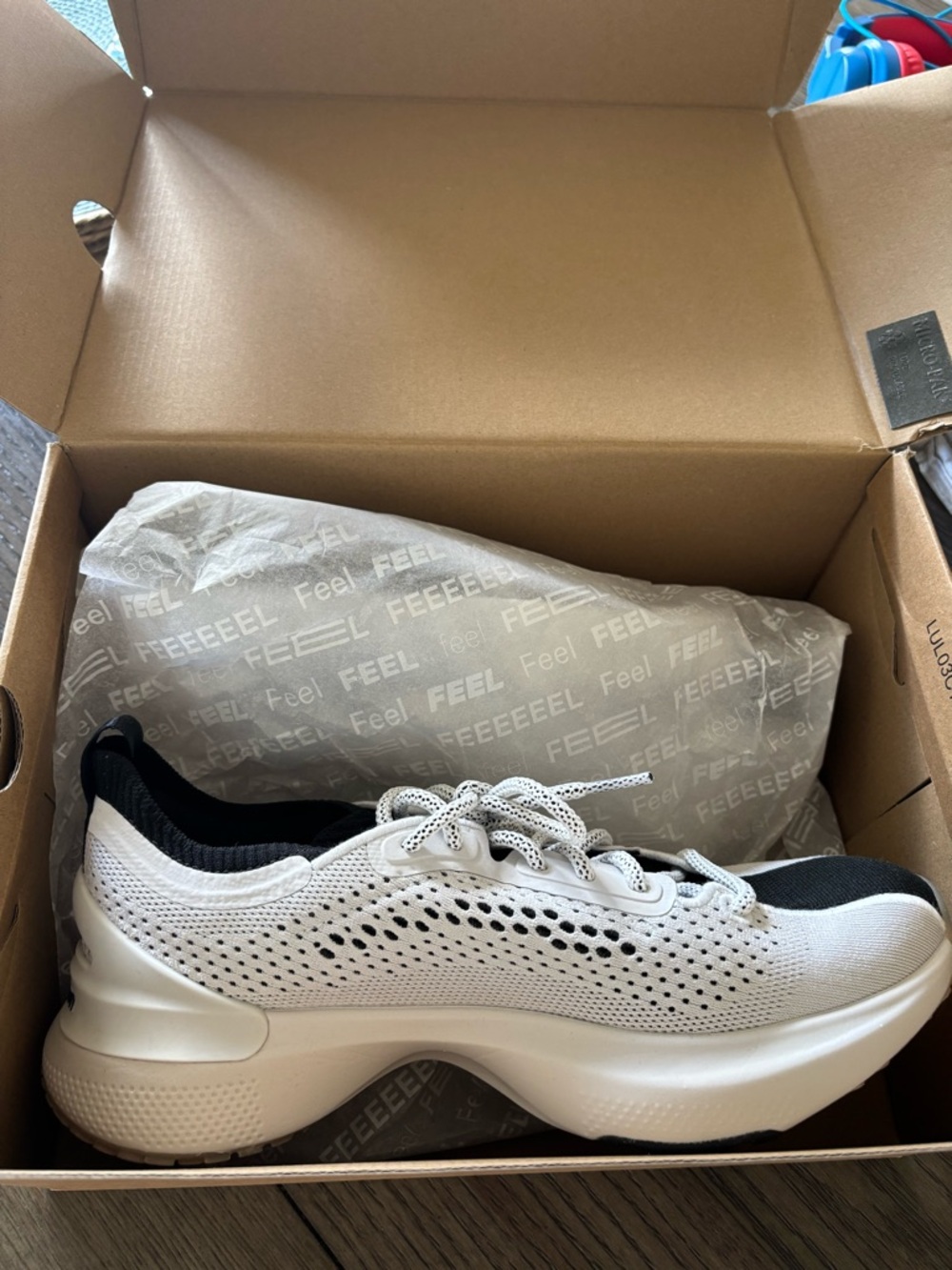 lululemon athletica White and Black Knit Lace-Up Sneaker - Picture 4 of 5